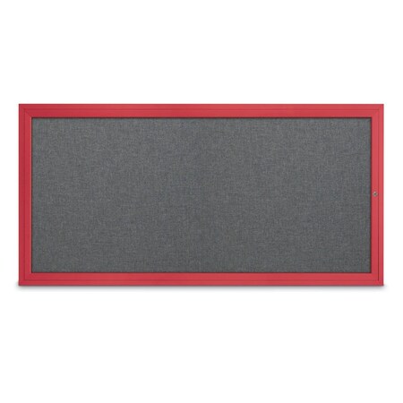 United Visual Products Slim Enclosed Corkboard, 24"x36", Gold Alum Frame/Ultramarine UVEB2436-GOLD-ULTMAR